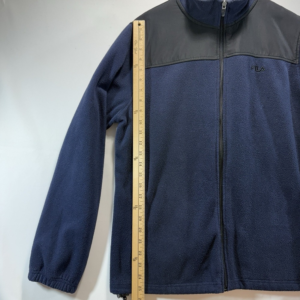 Fila Jacket Mens M Navy Blue Full Zip Fleece Cozy Warm Winter Pockets - Picture 5 of 14